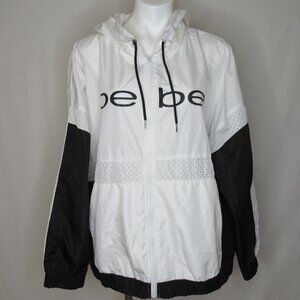 Bebe Sport Black White Windbreaker Jacket Women's 2X Plus